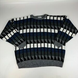 Vintage Area by Tag Mens Size XL Geometric Grandpa Crewneck Sweater Made In USA